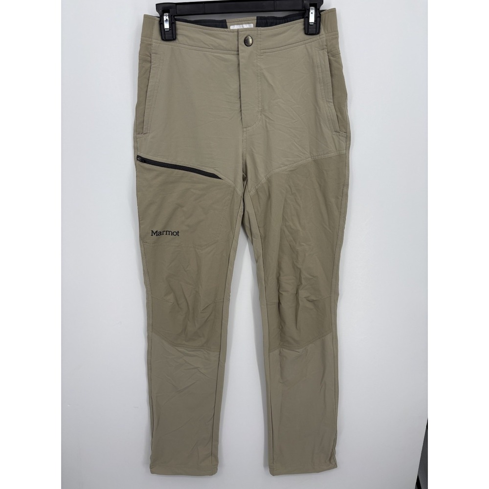 Marmot Men's Hiking Outdoor Pants 28 x 32 Khaki Lightweight Nylon Stretch J81300